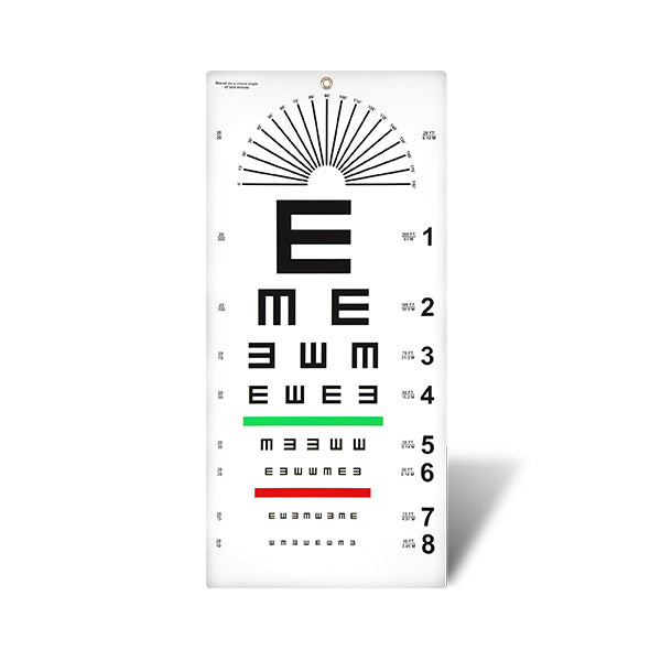 Distance 20 Ft. Tumbling E and Astigmatic Dial Chart