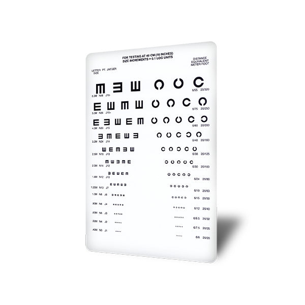 Tumbling E and Landolt C Near Vision Card