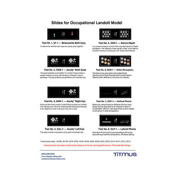 Titmus V4 Aeromedical Testing Model - Occupational Landolt Slides