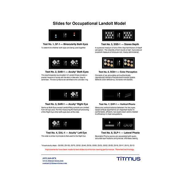 Titmus V2 Aeromedical Testing Model - Occupational Landolt Slides