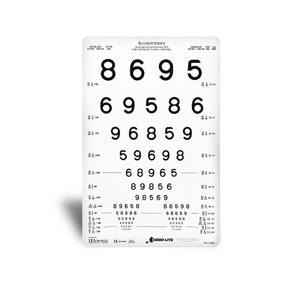 LEA NUMBERS® 13-Line Translucent Distance ESV1200™ and ESV1500™ Chart