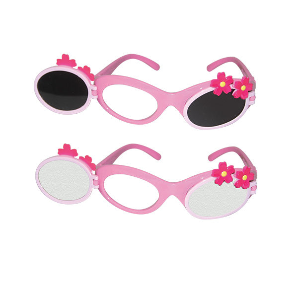 Pink Blossom Flip-up Occluder Glasses Opaque - Opaque Glasses