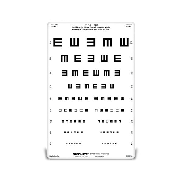 Tumbling E Linear-spaced Distance ESV1200™ and ESV1500™ Chart