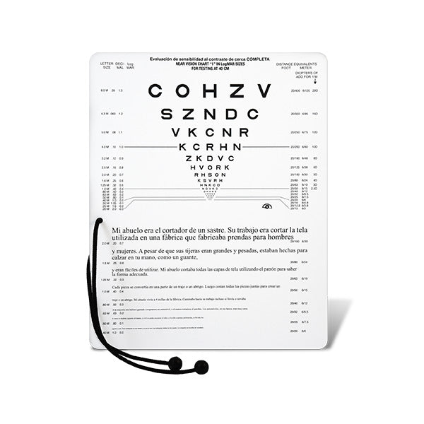 Combination Near Vision & Reading Card - Spanish