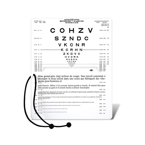 Combination Near Vision & Reading Card - French