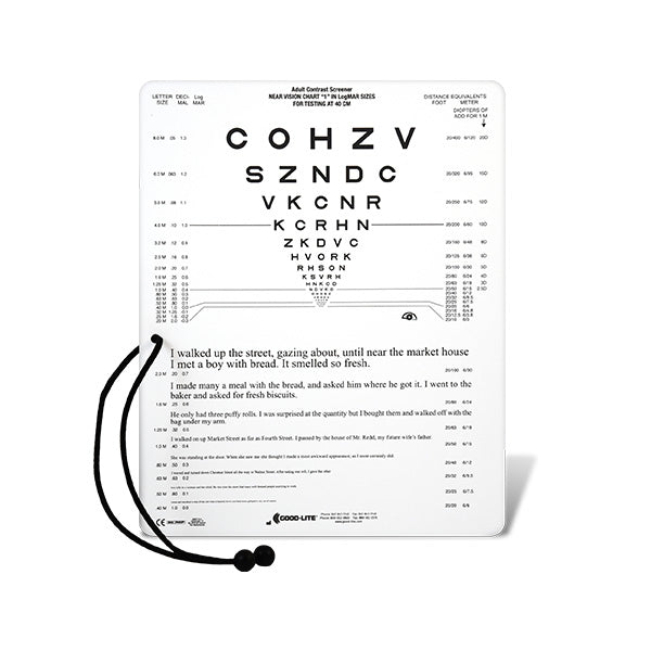 Combination Near Vision & Reading Card - English