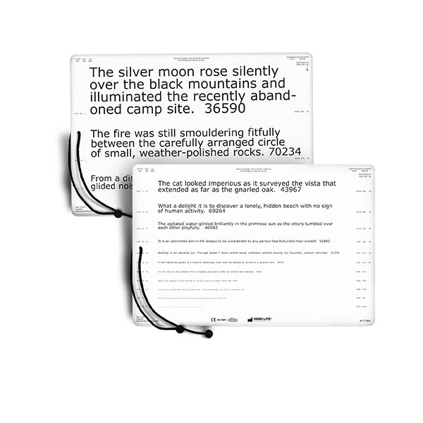 Low Vision Reading Card