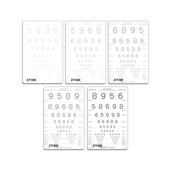 LEA NUMBERS® Low Contrast Charts for Illuminated Cabinets