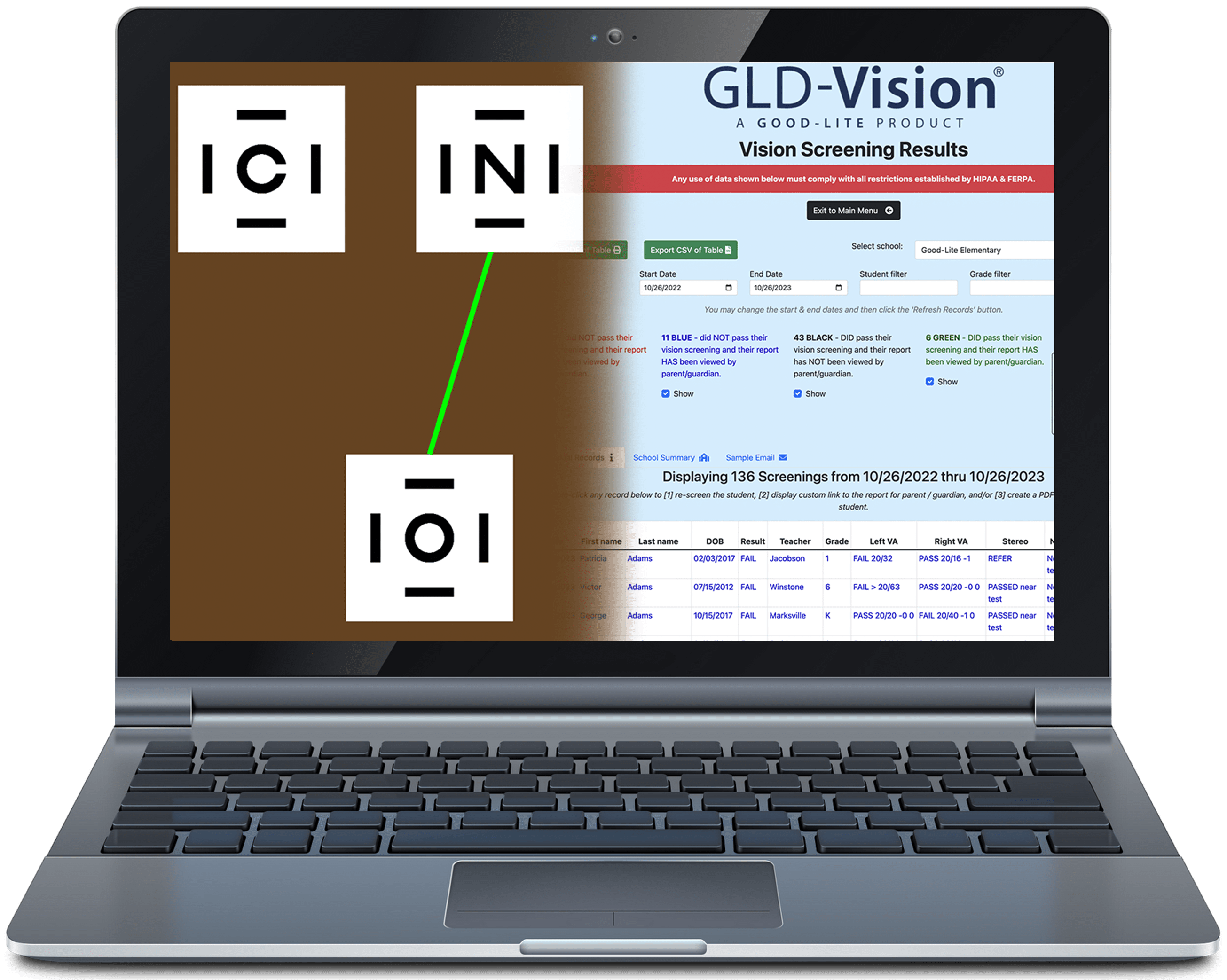 Good-Lite 300410-GLD Vision 100 Screenings Bundle GLD-Vision Online Vision Screening Portal - 100 Screenings