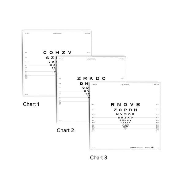 Edtr Chart R 2000 Series ETDRS Translucent Distance Charts for 6.5 feet/2 meters ...