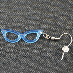 Good-Lite 621202-Blue Cat Eye Glasses Earrings