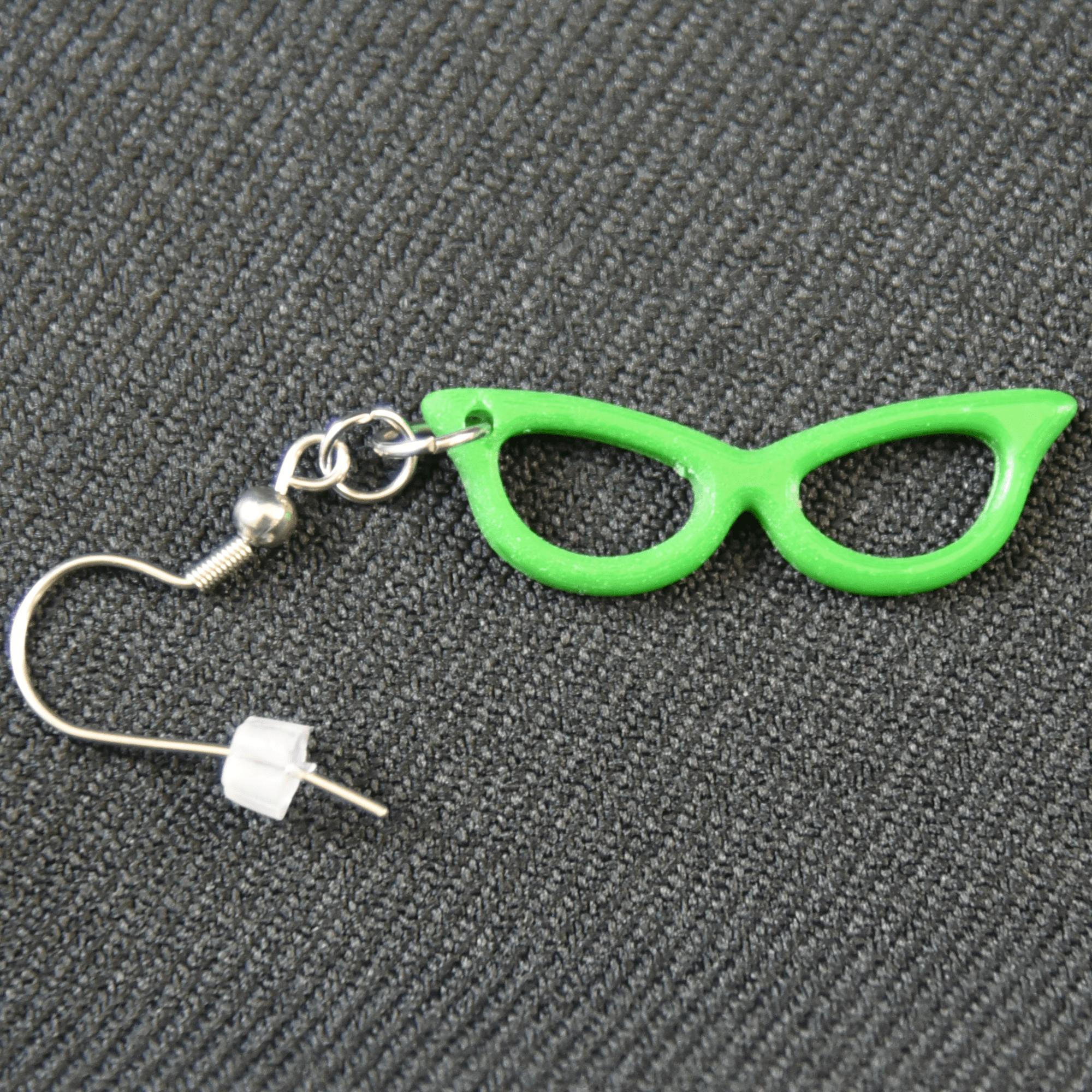 Good-Lite 621202-Green Cat Eye Glasses Earrings