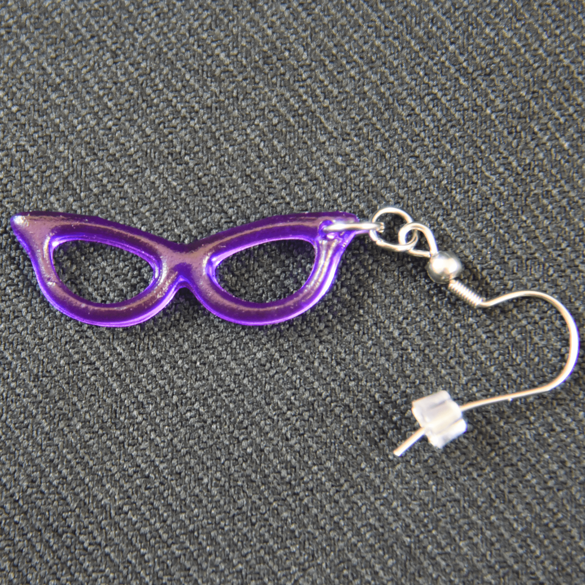 Good-Lite 621202-Purple Cat Eye Glasses Earrings
