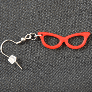 Good-Lite 621202-Red Cat Eye Glasses Earrings