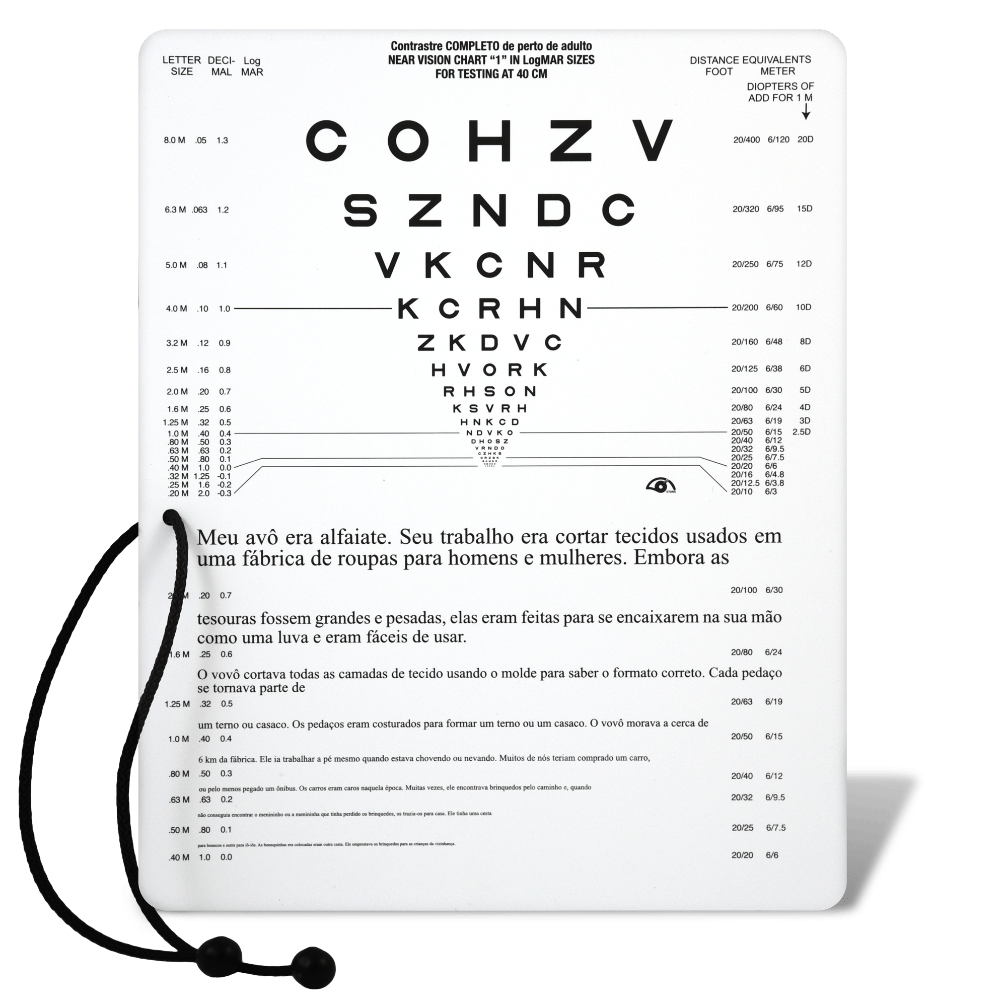 Good-Lite 658200-Portuguese Combination Near Vision & Reading Card