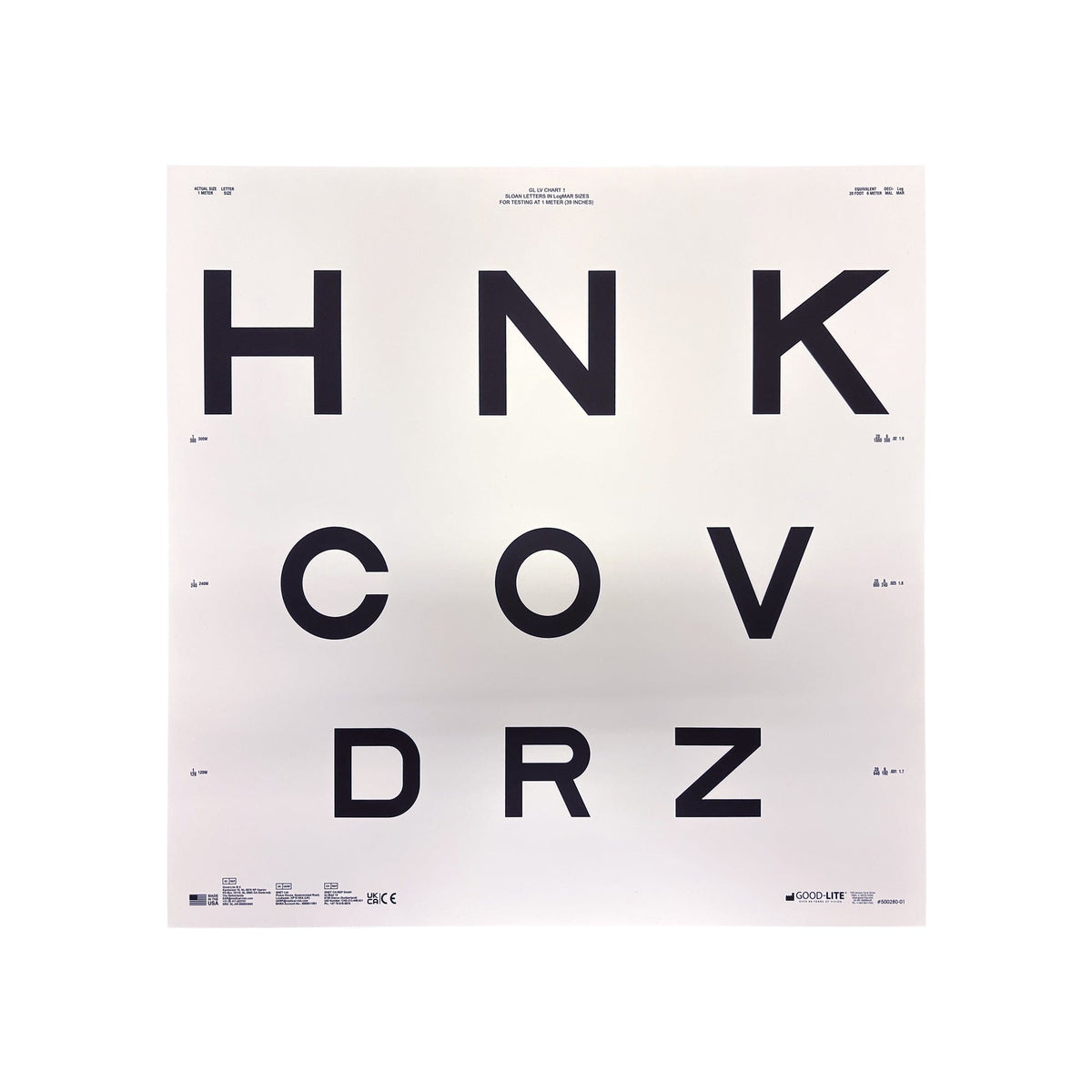 Good-Lite Intermediate chart: ESV3000™ and ESC2000™ - Sloan Letter Good-Lite Low Vision - Chart 1 (39"/1m) Chart: ESV3000™ and ESC2000™ - Sloan Letter Good-Lite Low Vision Charts