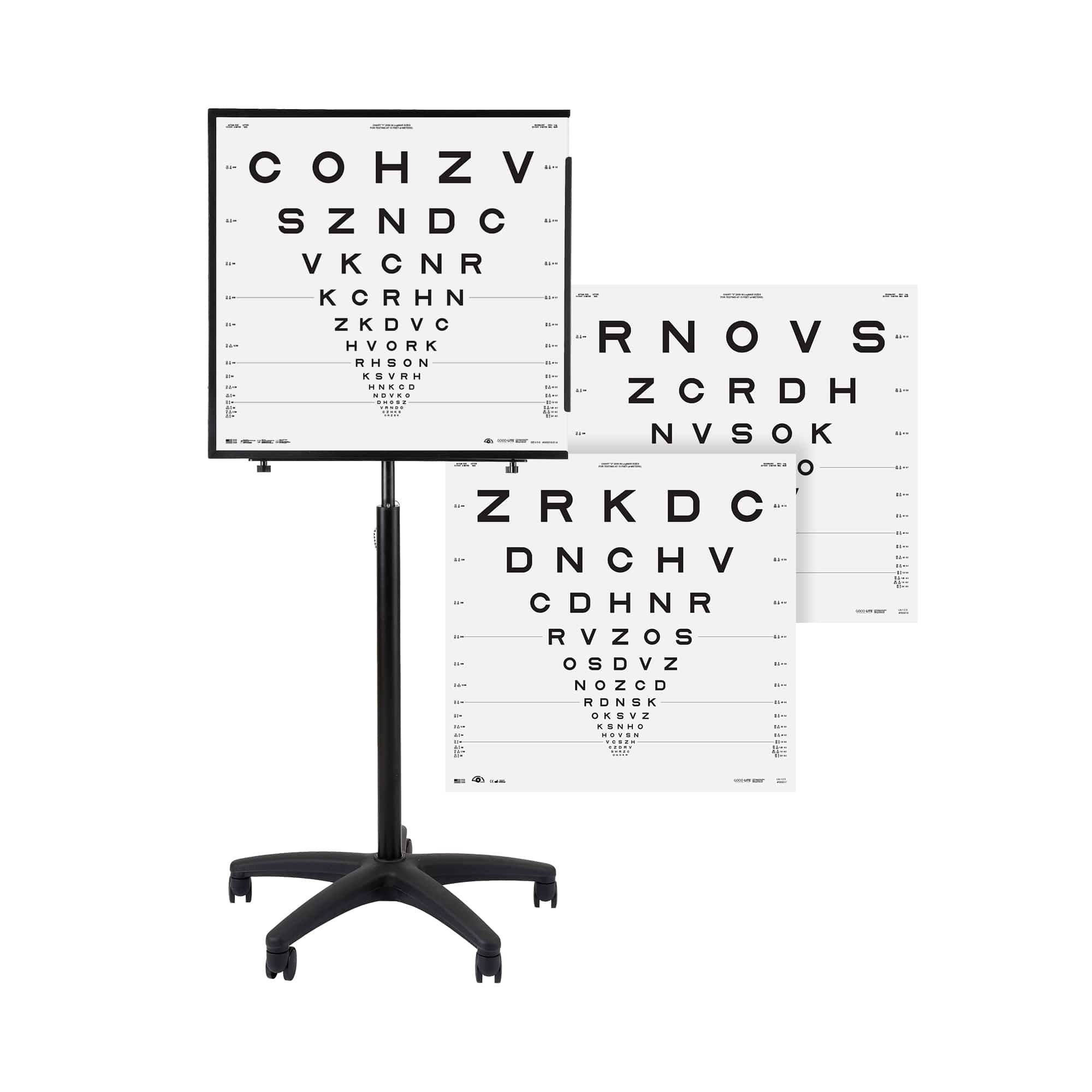 Good-Lite Clinical Trial Kit Clinical Trial Kit: ESV3000™ - ETDRS - 2000 Series Distance Charts and Floor Stand (13ft/4m)