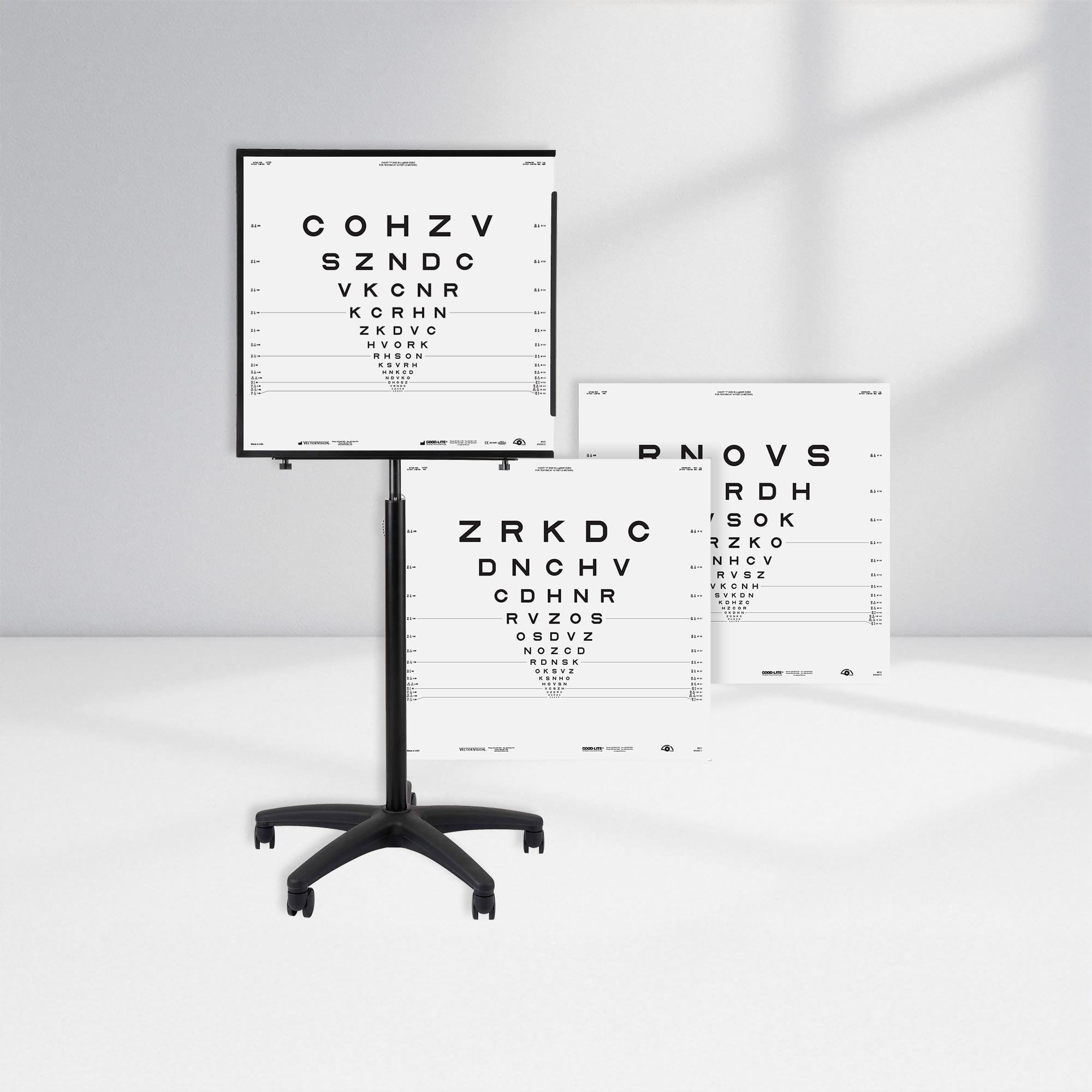 Good-Lite Clinical Trial Kit Clinical Trial Kit: ESV3000™ - ETDRS - Original Series Distance Charts and Floor Stand (10ft/3m)