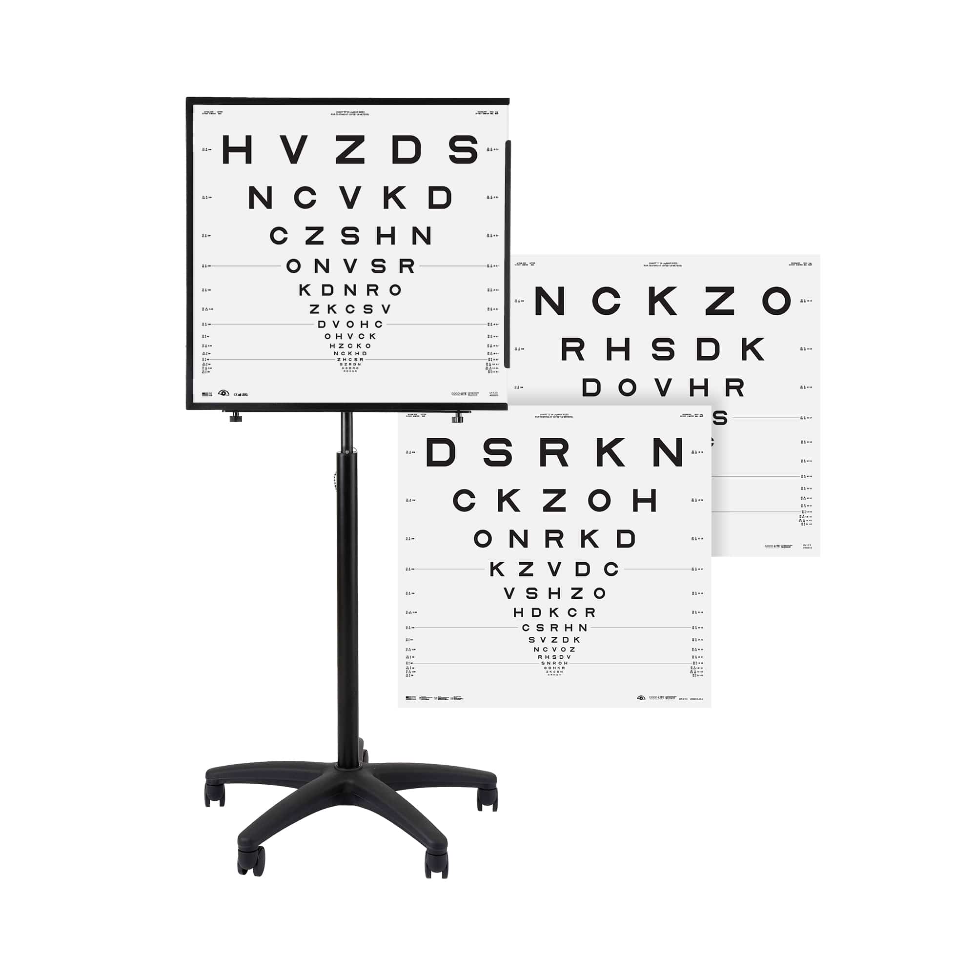 Good-Lite Clinical Trial Kit Clinical Trial Kit: ESV3000™ - ETDRS - Original Series Distance Charts and Floor Stand (13ft/4m)