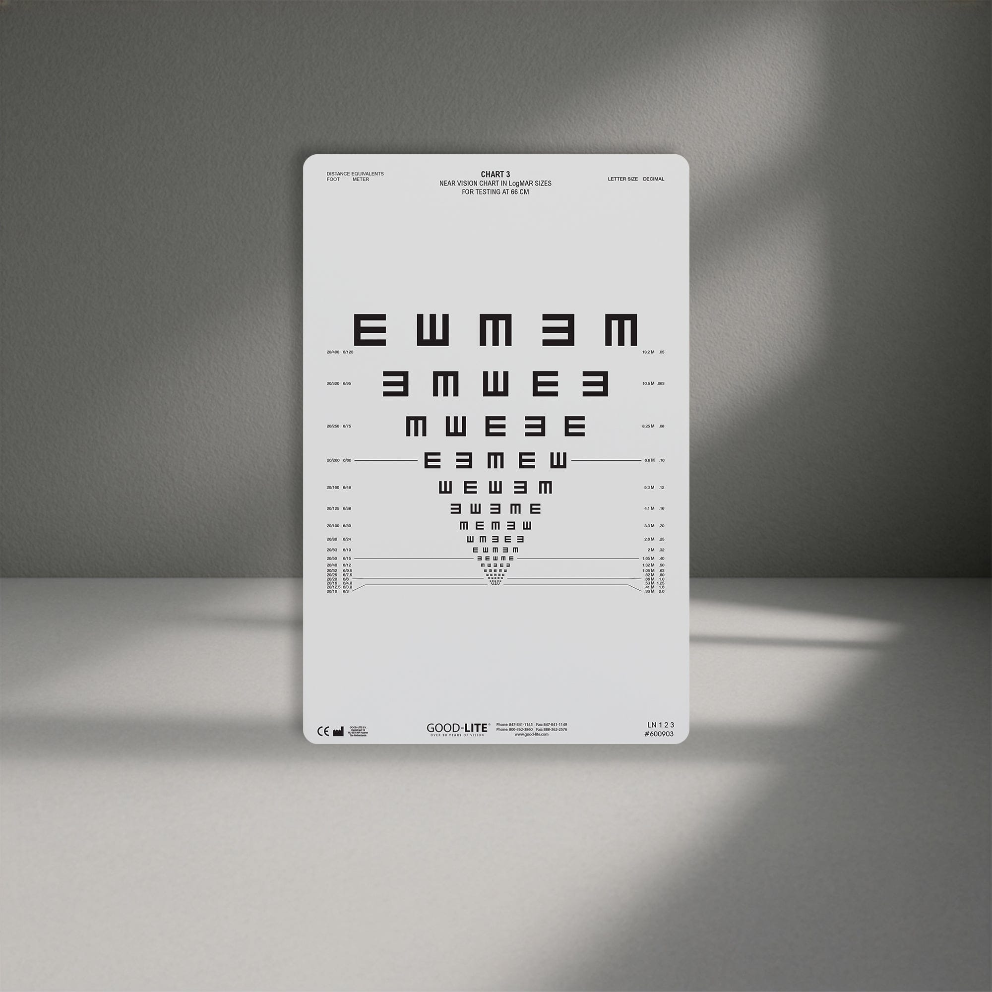 Good-Lite Co Chart(Intermediate): ESV1200™ and ESV1500™ - Tumbling E (26"/66cm)