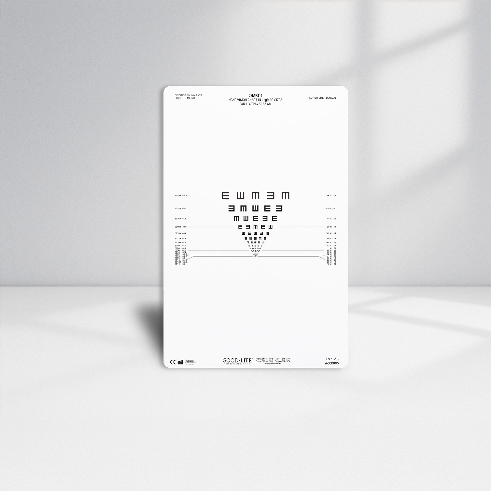 Good-Lite Co Chart(Near): ESV1200™ and ESV1500™ - Tumbling E (13"/33cm)