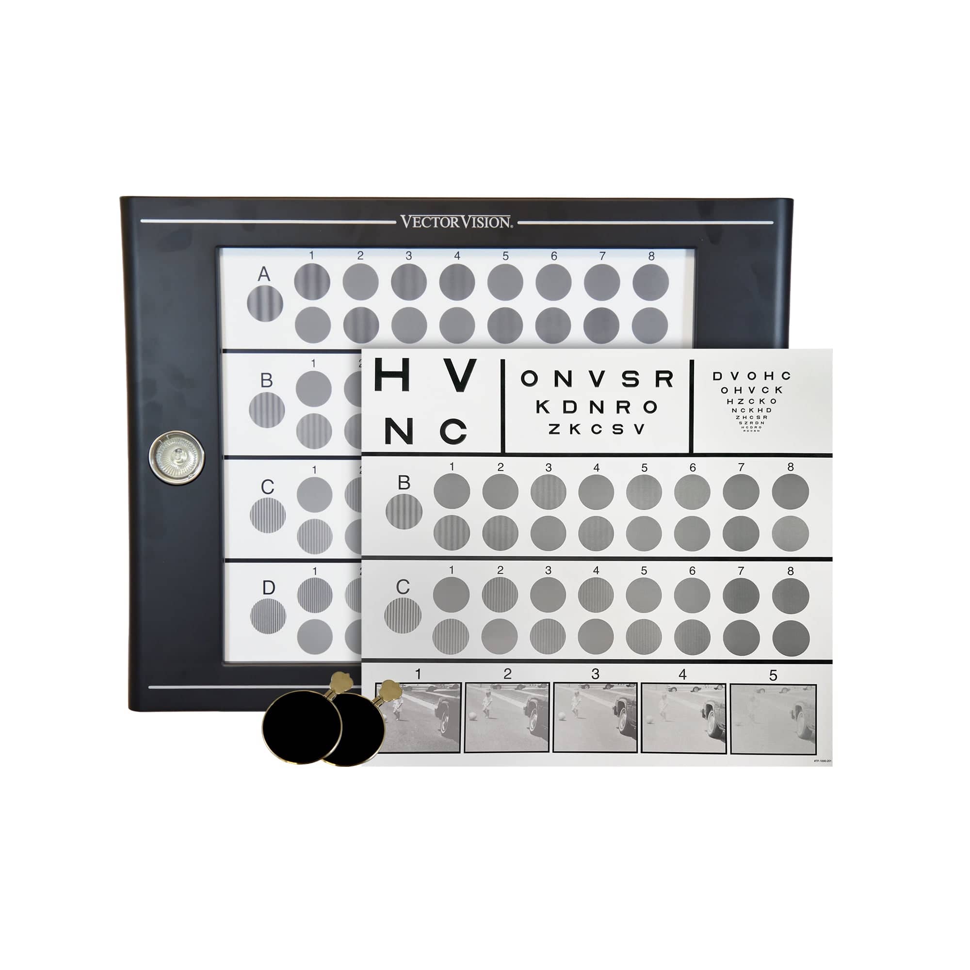 Good-Lite Co Clinical Trial Kit: CSV-1000®HGT Test Instrument Viewer with Glare Lights, 2 Charts and Mesopic Testing Lenses (1.5 NDF)