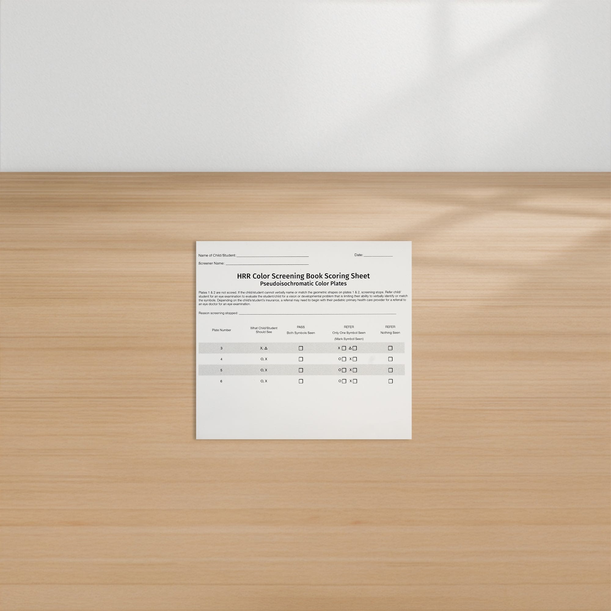 Good-Lite Co GL HRR Color Screener Recording Forms