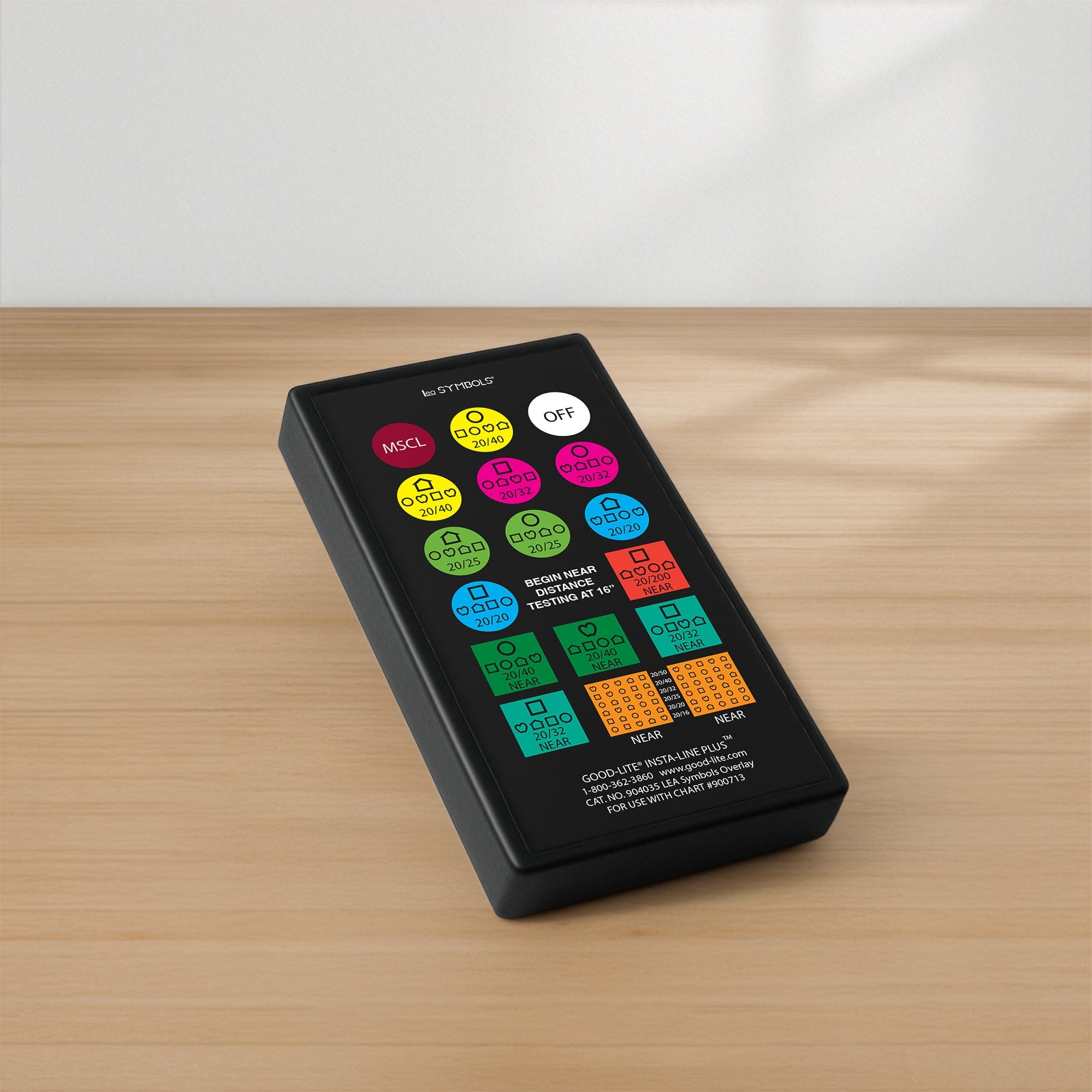 Good-Lite Co Insta-Line Quantum LED: LEA SYMBOLS® Distance/Near - Remote Control Overlay for Chart 900713