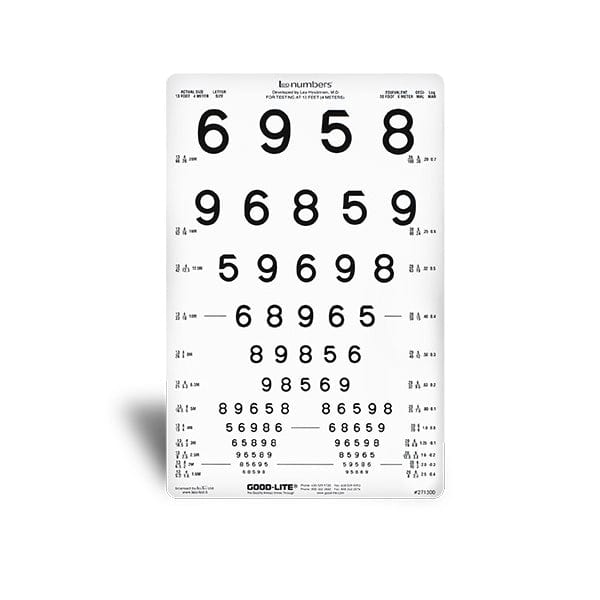 Good-Lite Co LEA NUMBERS® 12-Line Translucent Distance ESV1200™ and ESV1500™ Chart