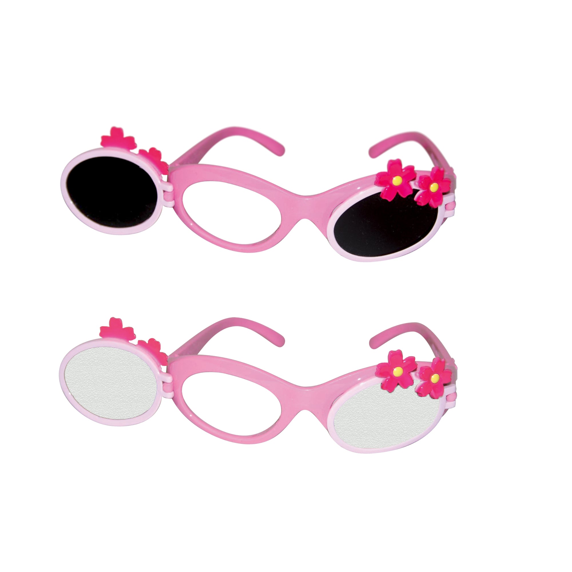 Good-Lite Co Pink Blossom Flip-up Occluder Glasses Opaque - Opaque Glasses Pink Blossom Flip-up Occluder Glasses Opaque