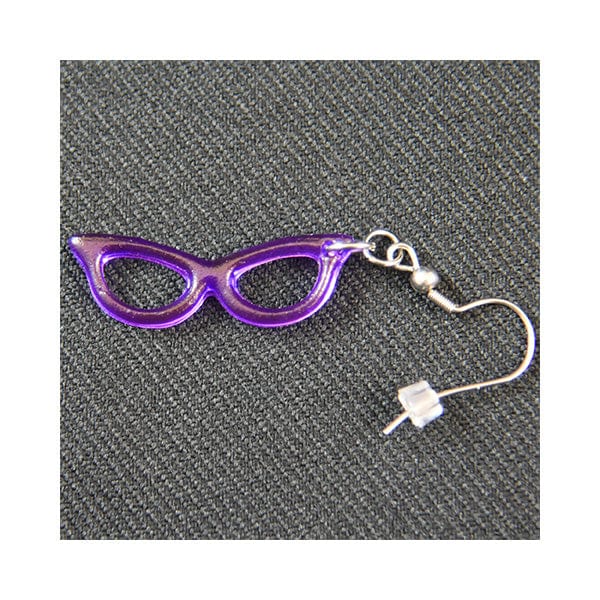 Good-Lite Co Purple Cat Eye Glasses Earrings