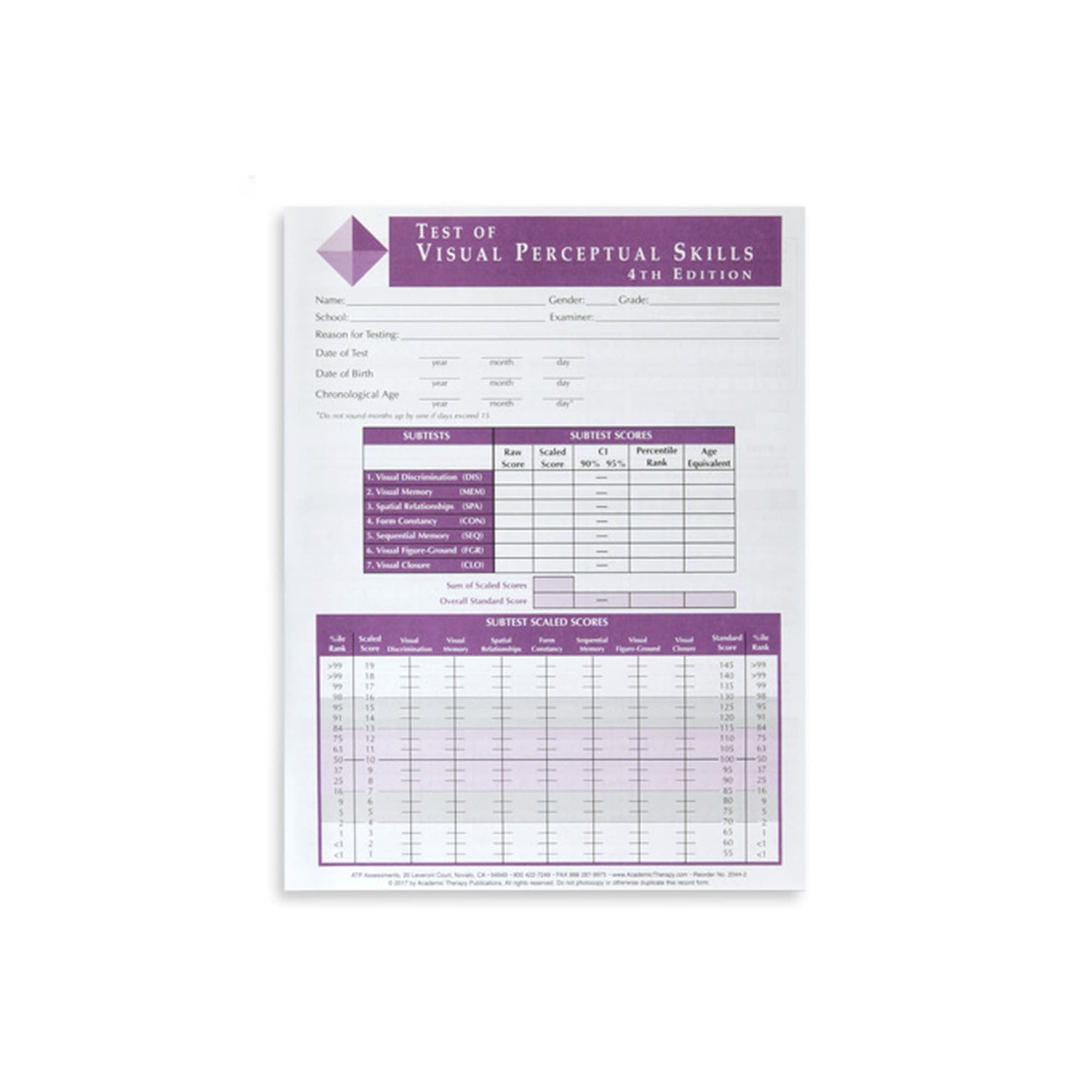 Good-Lite Co Test of Visual Perceptual Skills 4th Edition (TVPS4+)