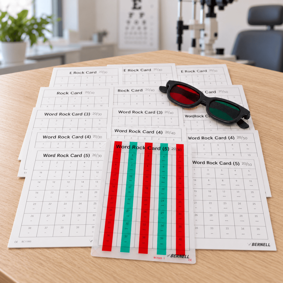 Good-Lite Therapeutic Aids Bernell Accommodative Rock Cards Kit for Vision Therapy, 15 Cards