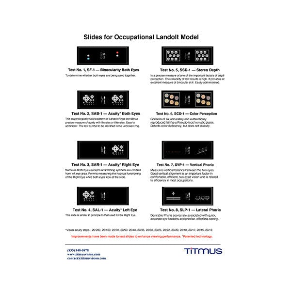 Good-Lite Co Titmus V2 Aeromedical Testing Model - Occupational Landolt Slides Titmus V2 Aeromedical Testing Model