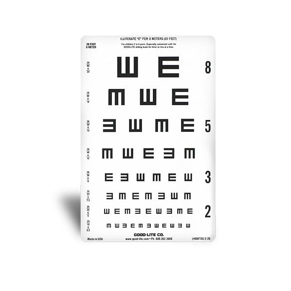 Good-Lite Co Tumbling E Linear-spaced Distance ESV1200™ and ESV1500™ Chart