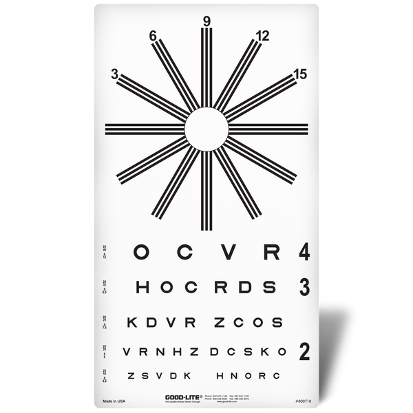 Good-Lite Combination Sloan Letter & Astigmatic Wheel Chart