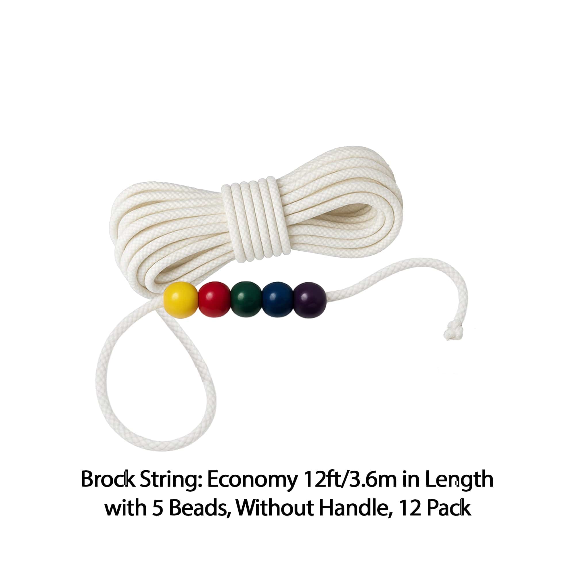 Good-Lite Diagnostic Aids Brock String: Economy 12ft/3.6m in Length with 5 Beads, Without Handle, 12 Pack Brock String: Economy 12ft/3.6m in Length with 5 Beads, Without Handle, Packs