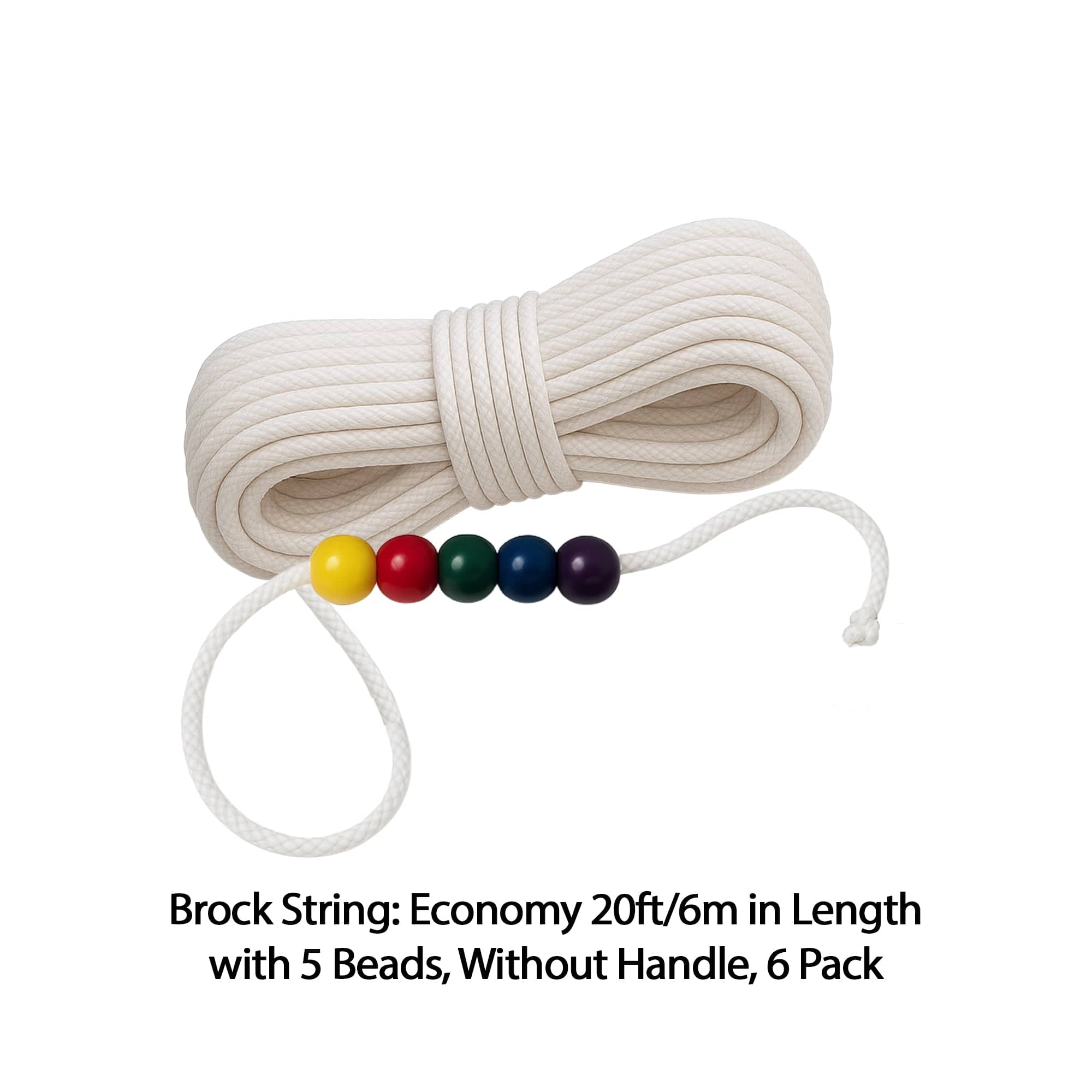 Good-Lite Diagnostic Aids Brock String: Economy 20ft/6m in Length with 5 Beads, Without Handle, 6 Pack Brock String: Economy 20ft/6m in Length with 5 Beads, Without Handle, Packs