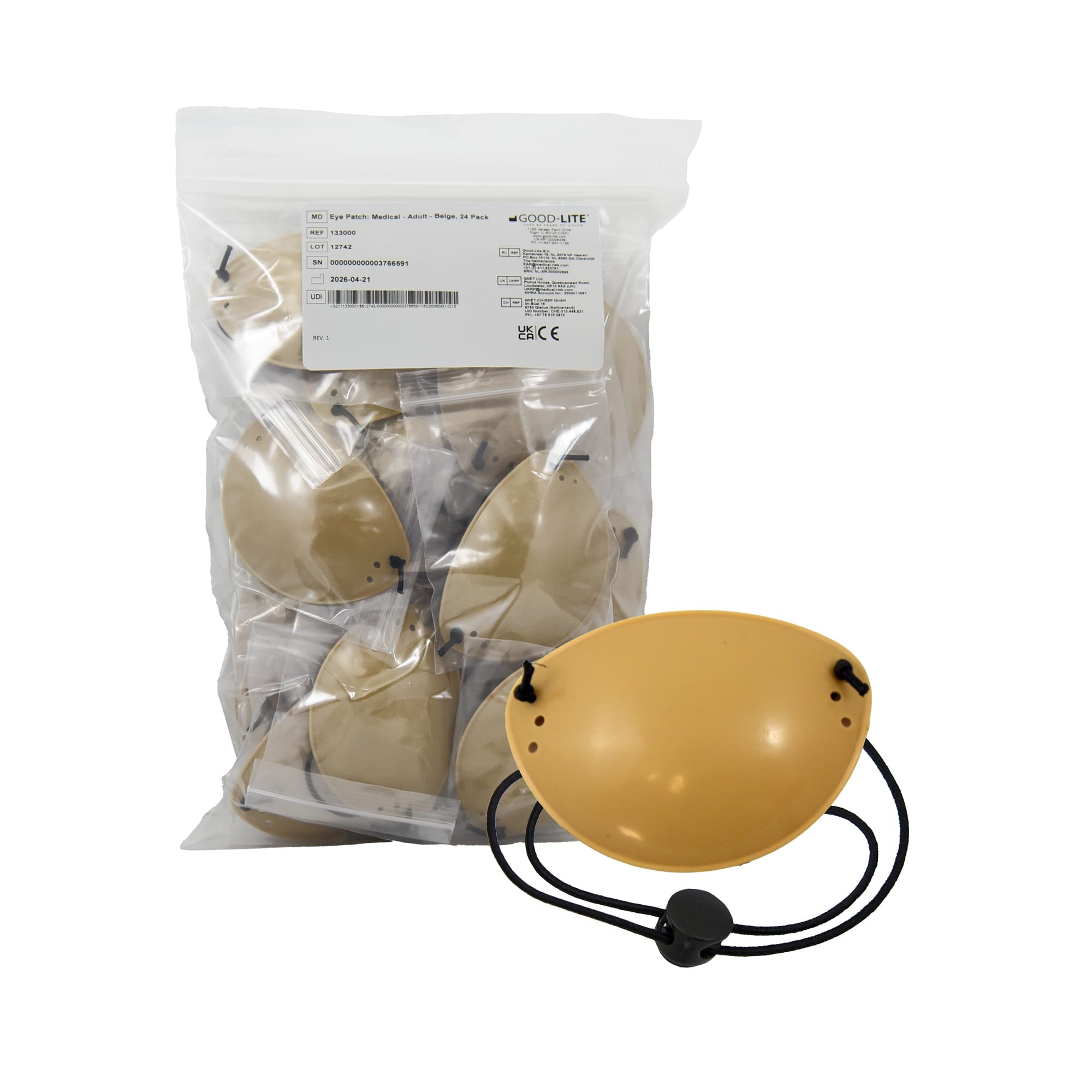 Good-Lite Diagnostic Aids Eye Patch: Medical - Adult - Beige, 24 Pack Eye Patch: Medical - Adult, 24 Pack