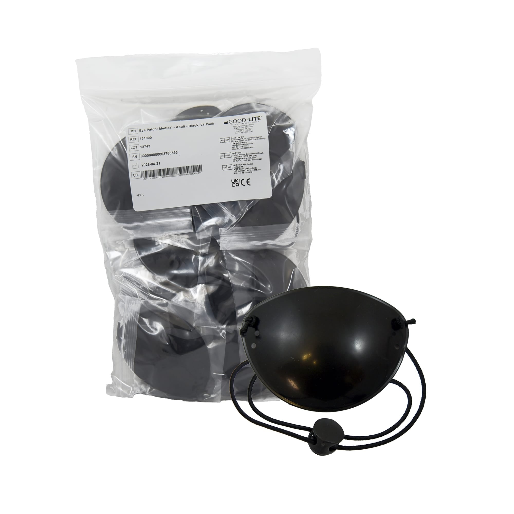 Good-Lite Diagnostic Aids Eye Patch: Medical - Adult - Black, 24 Pack Eye Patch: Medical - Adult, 24 Pack