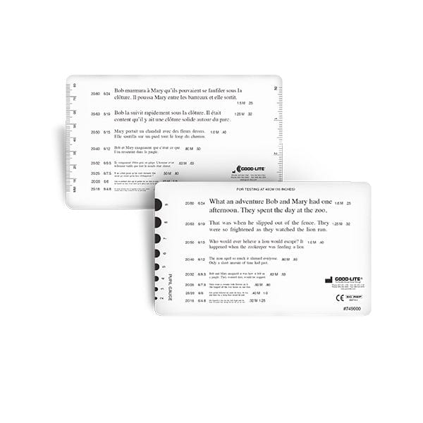 Good-Lite English and French Continuous Text Pocket Near Cards