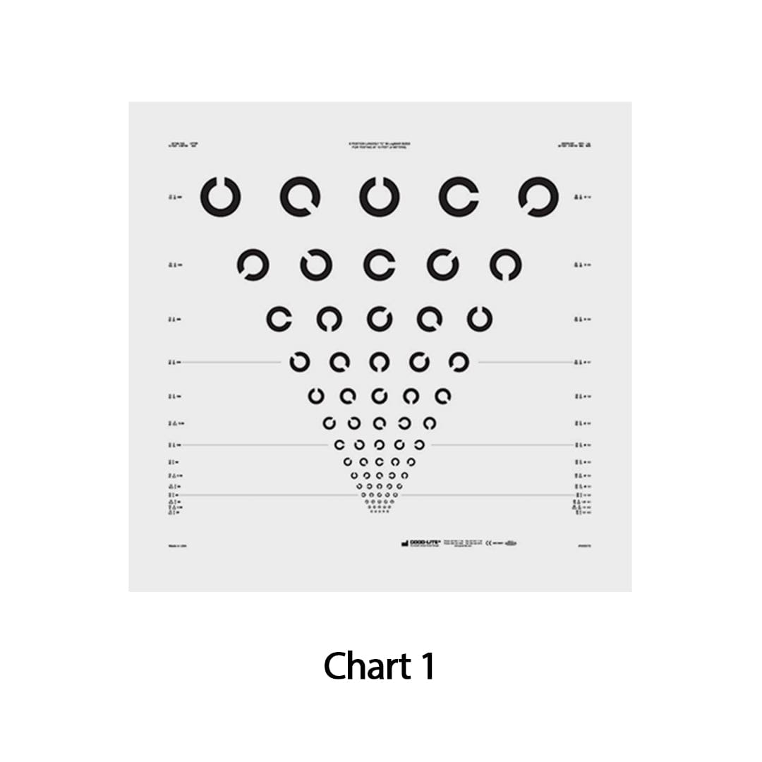 Good-Lite ETDRS Clinical Trial - ESV3000™ and ESC2000™ - 8 Position Landolt C - Scrambled Chart 1 - 3m (previously 500072) ETDRS Clinical Trial - ESV3000™ and ESC2000™ - Landolt C - Charts - 3m