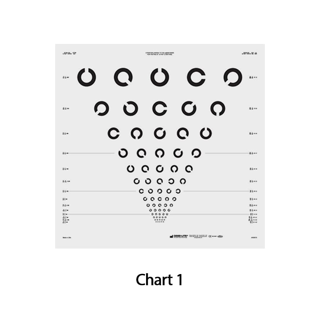 Good-Lite ETDRS Clinical Trial - ESV3000™ and ESC2000™ - 8 Position Landolt C - Scrambled Chart 1 - 4m (previously SKU500070) ETDRS Clinical Trial - ESV3000™ and ESC2000™ - 8 Position Landolt C - Charts 4m
