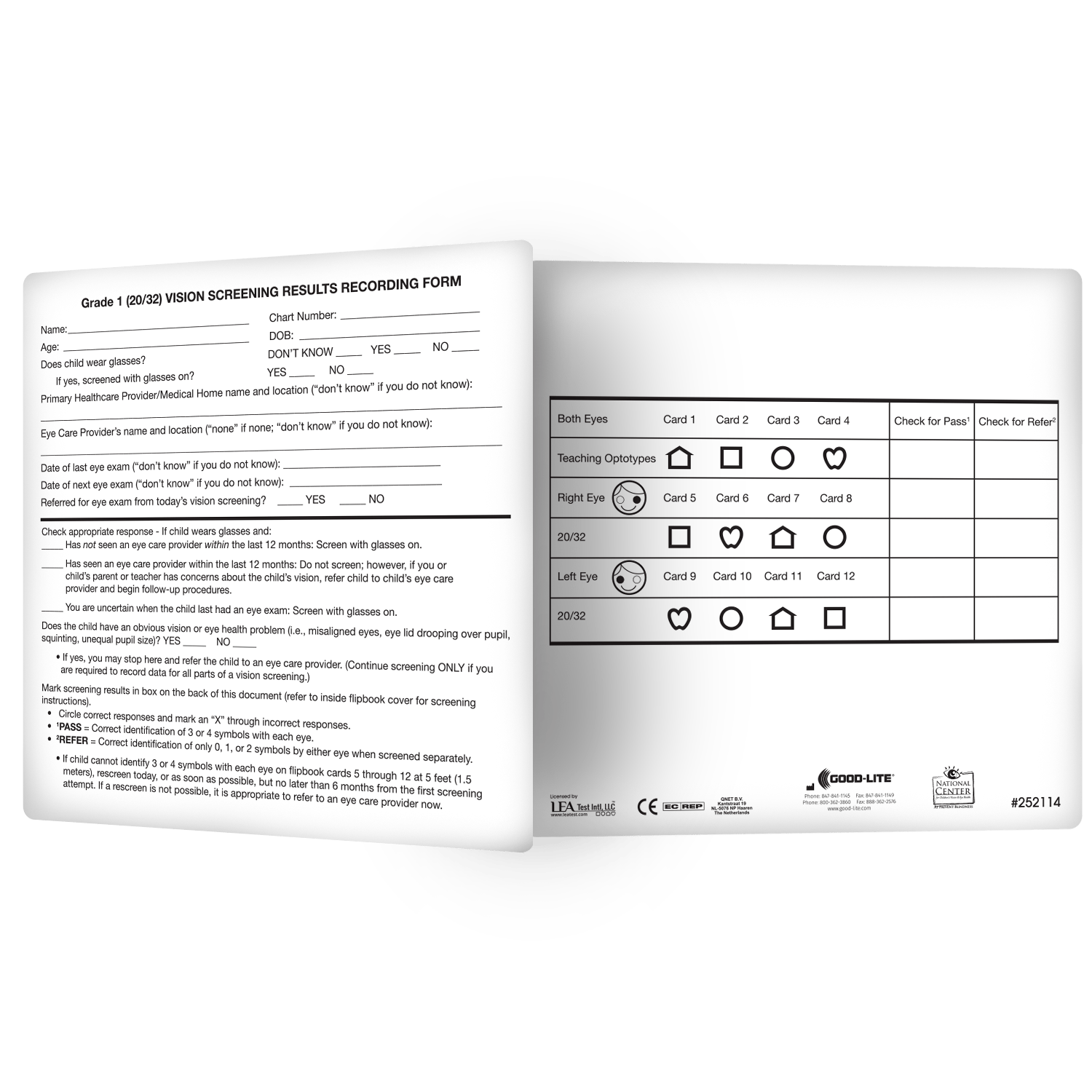 Good-Lite Eye Check 20/32 Recording Form