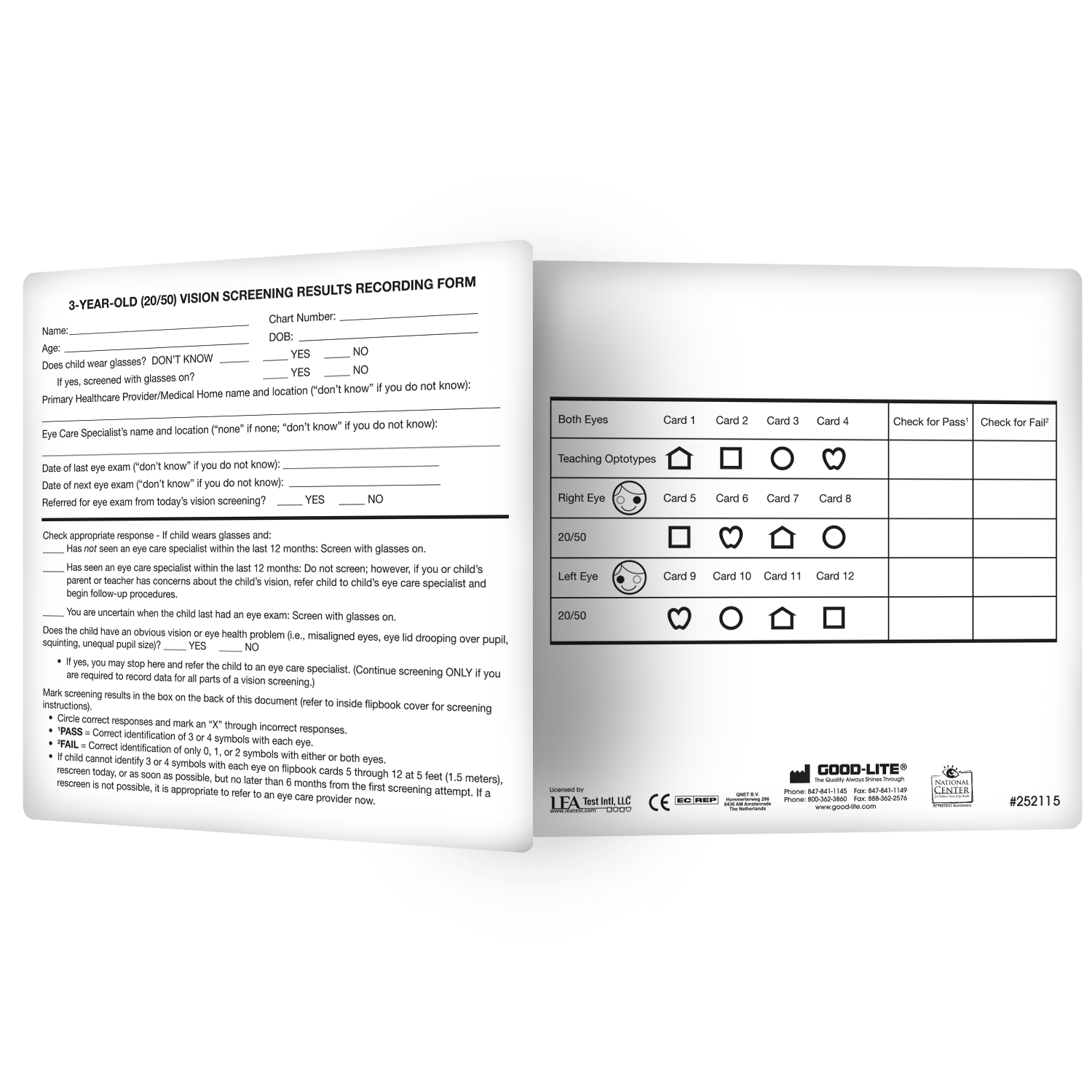 Good-Lite Eye Check 20/50 Recording Form