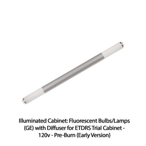 Good-Lite Illuminated Cabinet Accessories Illuminated Cabinet: Fluorescent Bulbs/Lamps (GE) with Diffuser for ETDRS® Trial Cabinet - 120v - Pre-Burn (Early Version) Illuminated Cabinet: Fluorescent Bulbs/Lamps (GE) with Diffuser for ETDRS® Trial Cabinet - 120v