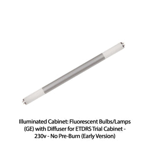Good-Lite Illuminated Cabinet Accessories Illuminated Cabinet: Fluorescent Bulbs/Lamps (GE) with Diffuser for ETDRS® Trial Cabinet - 230v - No Pre-Burn (Early Version) Illuminated Cabinet: Fluorescent Bulbs/Lamps (GE) with Diffuser for ETDRS® Trial Cabinet - 230v