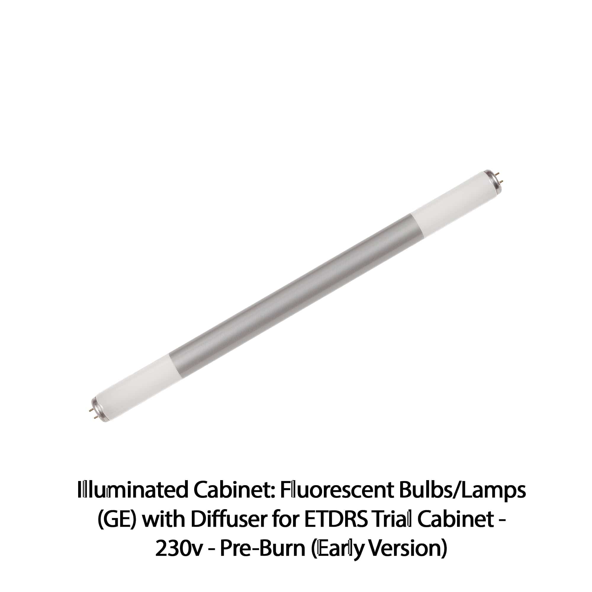 Good-Lite Illuminated Cabinet Accessories Illuminated Cabinet: Fluorescent Bulbs/Lamps (GE) with Diffuser for ETDRS® Trial Cabinet - 230v - Pre-Burn (Early Version) Illuminated Cabinet: Fluorescent Bulbs/Lamps (GE) with Diffuser for ETDRS® Trial Cabinet - 230v