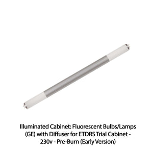 Good-Lite Illuminated Cabinet Accessories Illuminated Cabinet: Fluorescent Bulbs/Lamps (GE) with Diffuser for ETDRS® Trial Cabinet - 230v - Pre-Burn (Early Version) Illuminated Cabinet: Fluorescent Bulbs/Lamps (GE) with Diffuser for ETDRS® Trial Cabinet - 230v