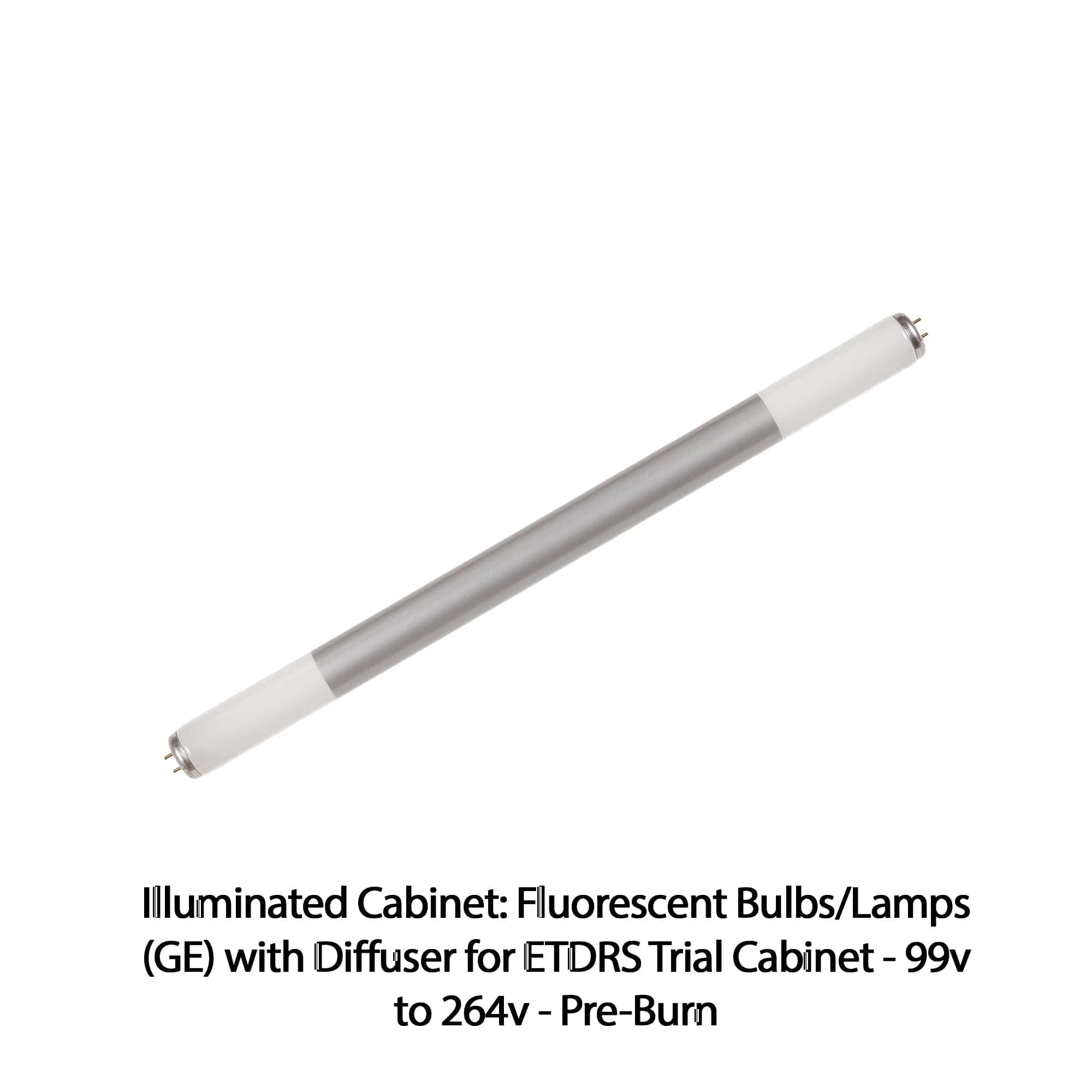 Good-Lite Illuminated Cabinet Accessories Illuminated Cabinet: Fluorescent Bulbs/Lamps (GE) with Diffuser for ETDRS® Trial Cabinet - 99v to 264v - Pre-Burn Illuminated Cabinet: Fluorescent Bulbs/Lamps (GE) with Diffuser for ETDRS® Trial Cabinet - 99v to 264v